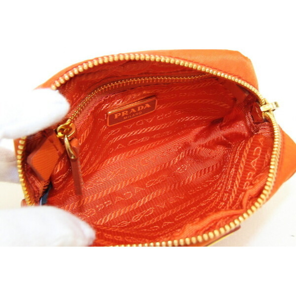 Prada Pouch Triangle Nylon Makeup Orange Logo - image 4